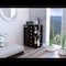 Tuhome Bar Cart, Two External Shelves, Four Casters, Six Built-in Wine Rack, Single Door Cabinet, Black MLW5542 - alternate 4